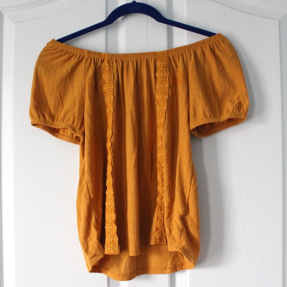 Women’s Off-The-Shoulder Shirt | Girl’s Off Shoulder Top | Gold / Yellow Top